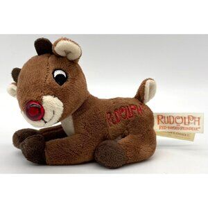 Rudolph The Red Nose Reindeer 5” Plush Tested- Plays Music